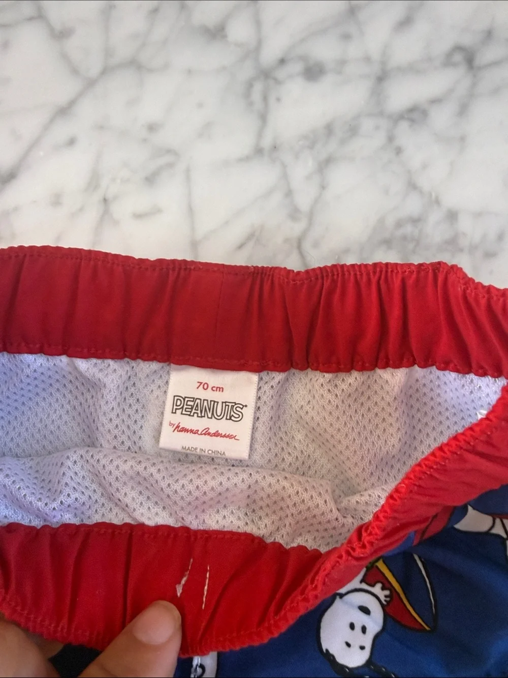 Hanna Anderson Peanuts Snoopy Swim Trunks Sz 70cm 6-12 Mo